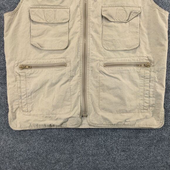 Banana Republic VTG 80s Full Zip Military Vest Jacket Mens Large Cotton Tactical - Picture 7 of 12